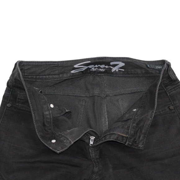 Seven7 Womens Sz 8 Jeans Black Tummyless High-Rise Skinny Leg Stretch Denim - Picture 10 of 13
